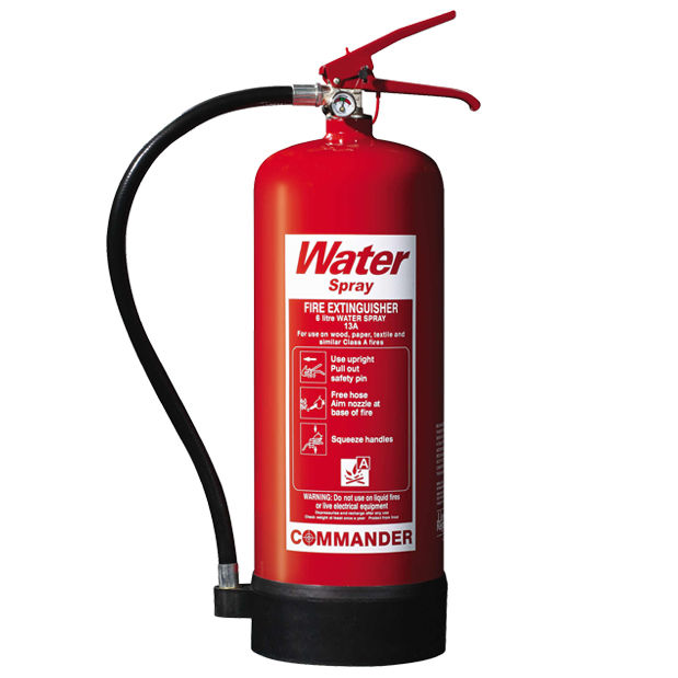 1 x 6 Litre (6L) Water Fire Extinguisher With Bracket - Commander